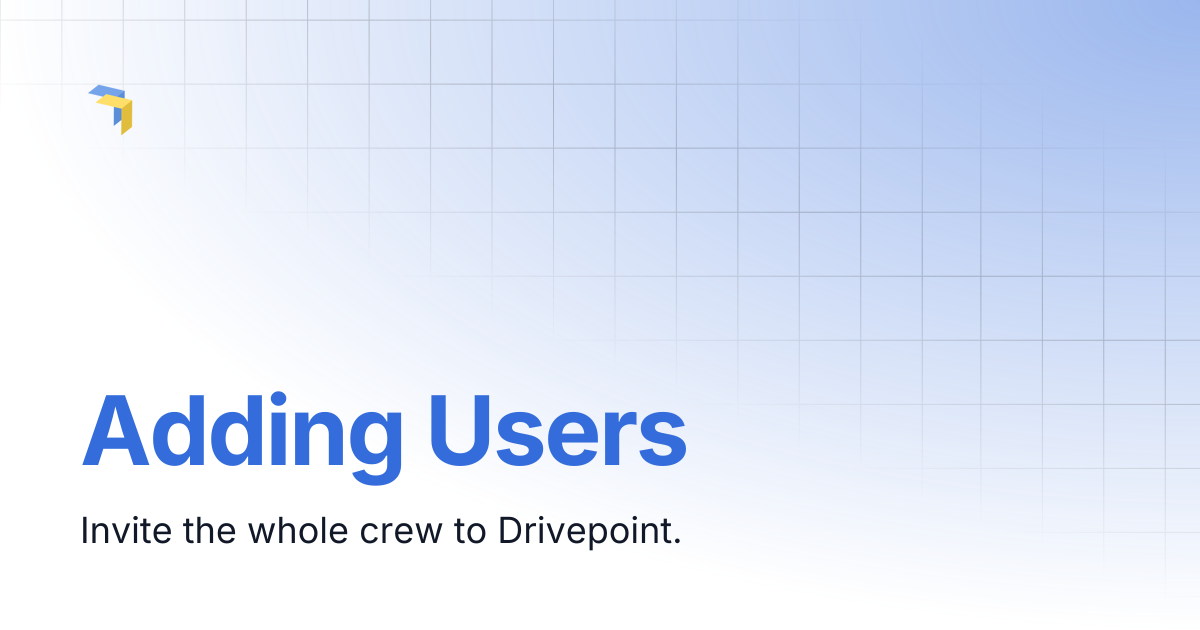 Adding Users | Using the Web-App | Drivepoint Help
